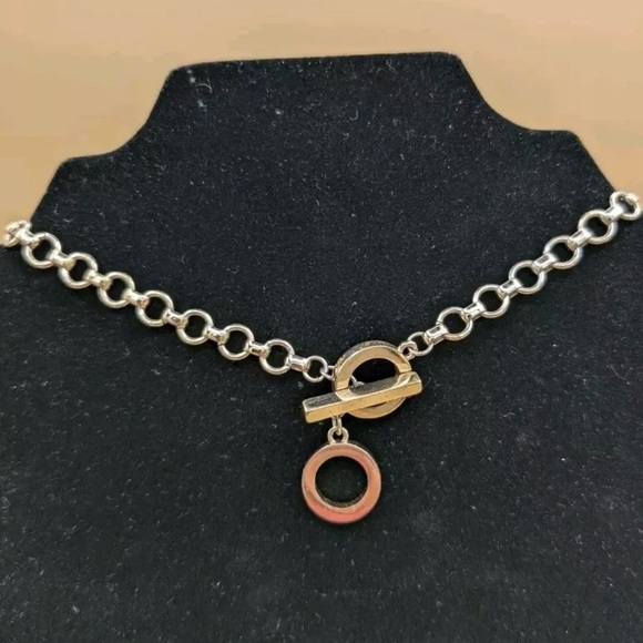 Anne Klein Tiered Necklace Faux Clear Green Stones - Picture 3 of 3